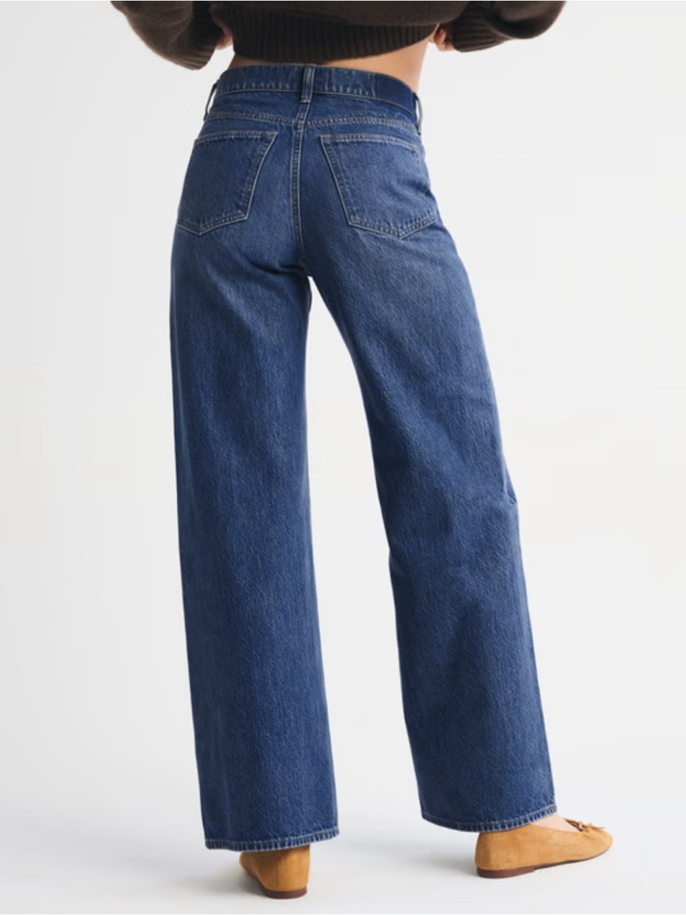 Abercrombie & Fitch A&F High Rise Wide Leg Jeans Drapey Jeans 26S - Picture 3 of 5